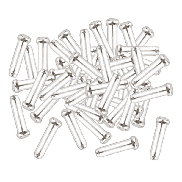50x aleación de aluminio palanca de cambios de freno de bicicleta puntas internas tapas de extremo de alambre engarzados línea núcleo tapa en Plata Baoblaze Puntas internas de cambio de freno de bicicleta