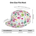 thumbnail image 6 of Daiia Cute Flamingo print Flat Bill Hats Flat Brim Trucker Cap Baseball Cap Adjustable Classic Low Profile Hat Unconstructed Plain Cap, 6 of 9