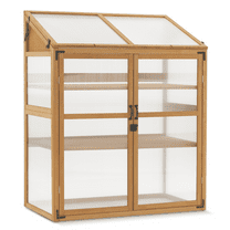 MCombo Cold Frame Large Wooden Greenhouse Cabinet Garden with Adjustable Shelves for Outdoor Indoor Use, 1344