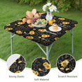 thumbnail image 4 of Black Sunflower Word Pattern Square Fitted Tablecloth with Elastic Edge,Square Table Cover,Washable Elastic Table Cover for Home Kitchen Party Decor 34"x34", 4 of 6