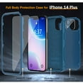 thumbnail image 5 of Xhy iPhone 14 Plus Case with Screen and Lens Protector Military Grade Full Body Protection 3 in 1 Shock and Drop Resistant Rugged TPU Durable Detachable for iPhone 14 Plus 6.7 inch 2022 Phone - Navy, 5 of 6