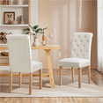 thumbnail image 3 of Alden Design Tufted Upholstered High Back Parson Dining Chair, Set of 2, Beige, 3 of 10