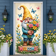 thumbnail image 5 of Colorful Flowers Welcome Banner Pink Purple Blue Floral Display Green Leaves Soft Background Flower Backdrop for Home Entrance Party Welcome Spring Gathering, 5 of 9