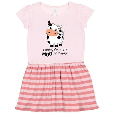 

Inktastic Sorry I m a Bit MOOdy Today Cute Cow Pun Gift Toddler Girl Dress