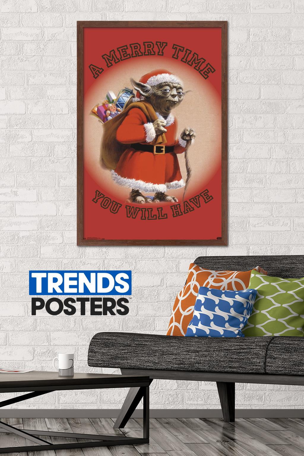 Star Wars: Saga - Yoda Merry Time Wall Poster, 22.375" x 34", Framed