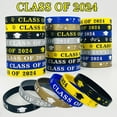 thumbnail image 4 of YYKihy 6pcs Graduation Silicone Bracelets Wristbands Wrist Bands Class Of 2024 Rubber Bracelets College High School Graduate Party Supplies For Women Men Friendship Gift, 4 of 6