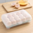 thumbnail image 2 of Large Capacity Egg Holder for Refrigerator Egg Fresh Storage Box for Fridge Egg Storage Container Organizer Clear Plastic Storage Container 15 Compartment Refrigerator Egg Box Blue ,By Toyeng, 2 of 9