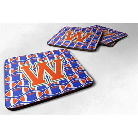 

Letter W Football Green Blue & Orange Foam Coaster - Set of 4