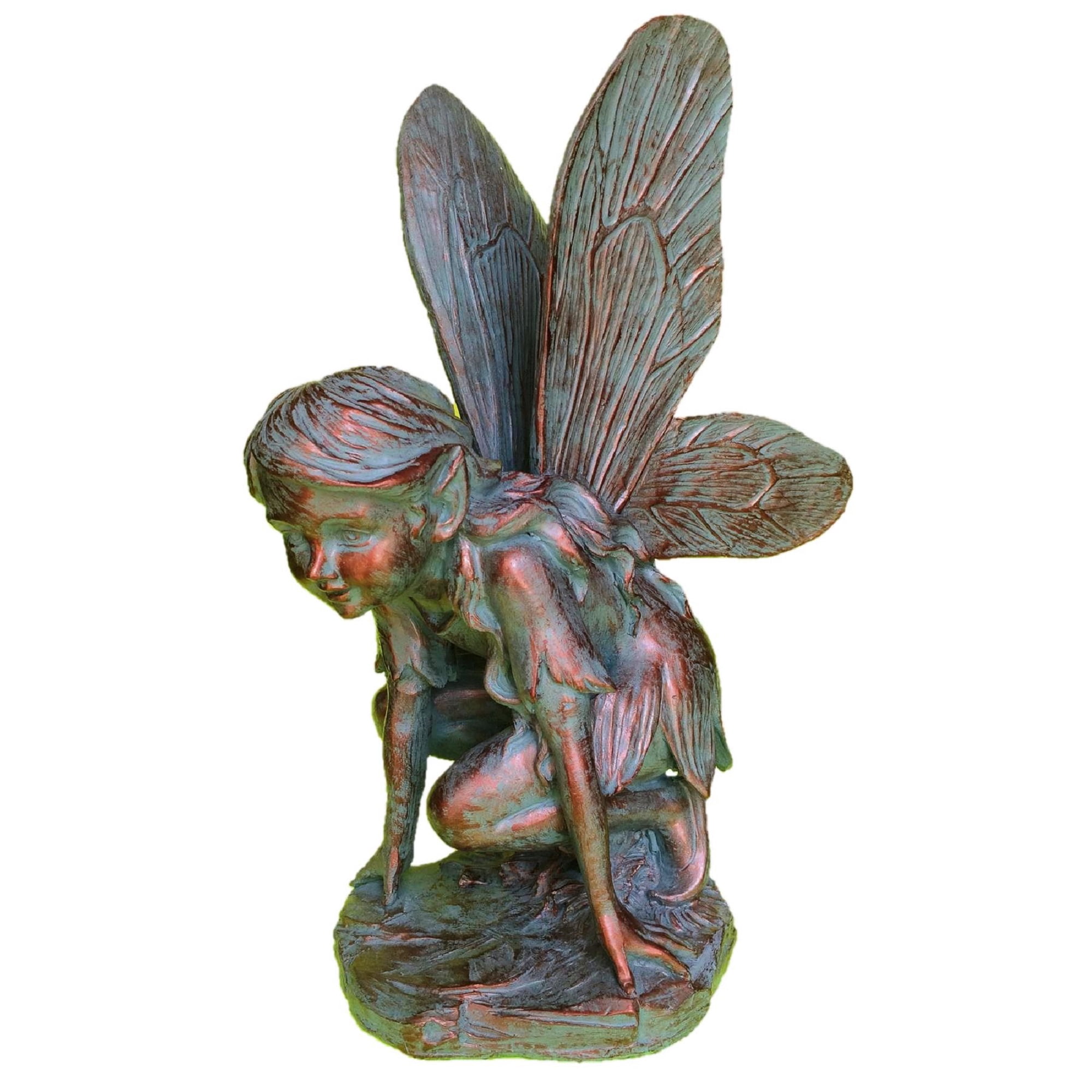Homestyles 17"H Butterfly Fairy in Bronze Patina Home Patio & Garden Statue