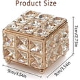 thumbnail image 2 of Almacenamiento multifuncional: caja de joyería de cristal con cofre del tesoro dorado, decoración elegante para portabrochas de maquillaje y regalo ideal, exhibición brillante, durabilidad brillante,, 2 of 7