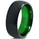 Tungsten Wedding Band Ring 8mm for Men Women Green Black Domed Brushed Polished Lifetime Guarantee – image 1 sur 4