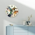 thumbnail image 4 of Chilfamy Hummingbird Wooden Wall Clock Battery Operated Decor 10x10in, 4 of 8