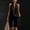 Black women's 2 piece tank top shorts set a1, variant on Women's 2 Piece Tank Top Shorts Set Loose V Neck Sleeveless Casual Summer Cruise Outfits Solid Boho Vacation Clothes Matching Lounge Sets Airport Travel, Black S