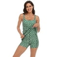thumbnail image 5 of HDE Women Workout Dress Built in Shorts Sleeveless Athletic Sport Dress Green Ditsy w/Bra Floral XXL, 5 of 6