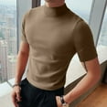 thumbnail image 5 of INCERUN Mens Fashion Short Sleeve High Neck T-Shirts Solid Color Casual Fitness Tops Blouse, 5 of 9