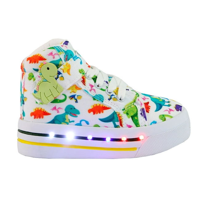 Tenis Botin Niño Diseño Dino Luces Led Talla 13 cm Verde