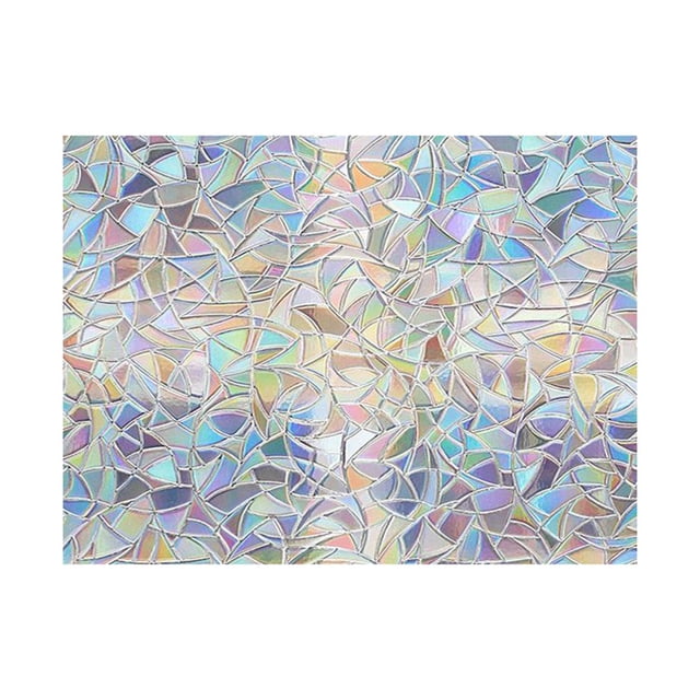 Pelícu de Ventana con Impresión de Geometría, Pelícu de Privacidad Decorativa 3D Sin Pegamento, Pegatinas de Vitrales para Puerta de , Hogar - 45x200cm Los 45x200cm Baoblaze Etiqueta engomada de la película de la ventana