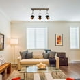 thumbnail image 3 of LNC Track Lighting Industrial Wood Canopy Ceiling Lights 3-Light Adjustable, 3 of 7