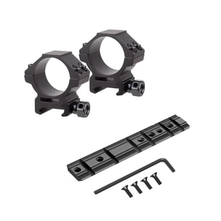 GOTICAL Ruger 10/22 Dovetail Predrilled Receiver Rail Mount Adapter with 30 mm Low Profile Rings Black New