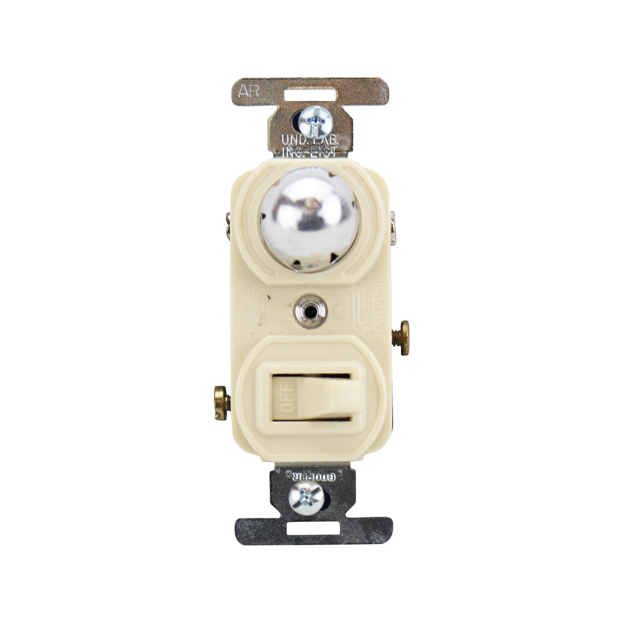 Cooper Wiring 799V-BOX Single Pole Switch and Pilot Light, Ivory