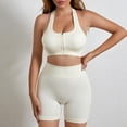 thumbnail image 2 of Ashirexll Two Piece Sets for Women, Vacation Outfits for Women, Summer Color High Waist Top and Yoga Pant Athletic Three Piece Set, 2 of 5