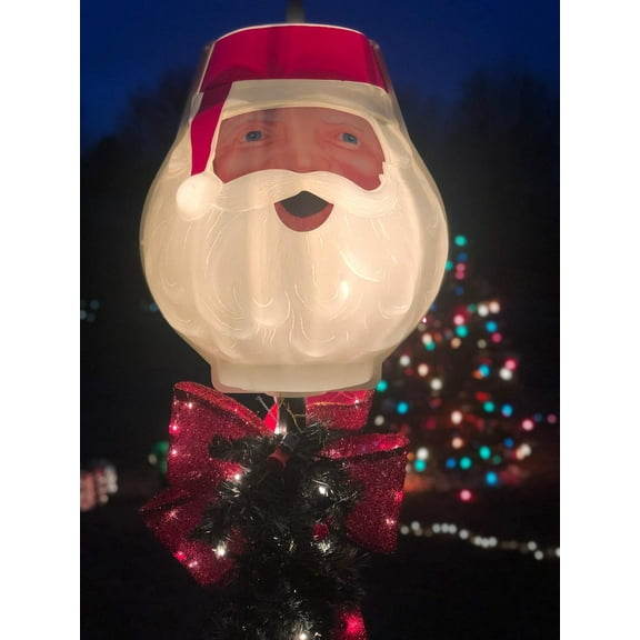 Santa Head Christmas Outdoor Light Lightpost/Lamppost Cover