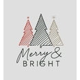 thumbnail image 5 of Merry & Bright Christmas Tree Line Art Women's Vivid White Crew Neck Short Sleeve Crop Tee-Medium, 5 of 6