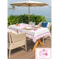 thumbnail image 4 of Outdoor Tablecloth with Umbrella Hole and Zipper, Valentine's Day Rectangle Table Cloth 60x102 Inch Waterproof Tablecloth, Pink Bows Romantic Love Heart Checkered Picnic Table Cover for Patio Camping, 4 of 7