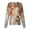 Orange, variant on Scrub Jacket for Women Long Sleeve Button Front Leaf Print Lightweight with Chest Pocket Stretch Healthcare Daily Shift,Multicolor(M)