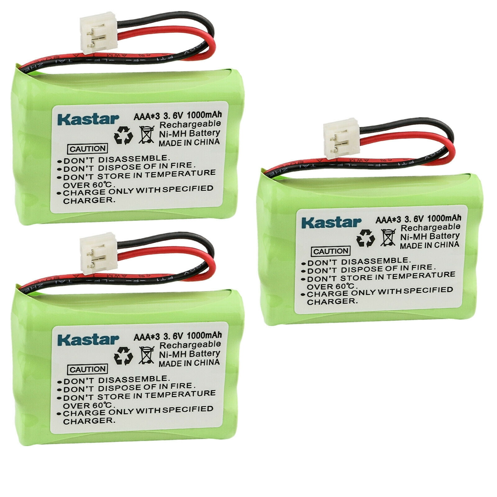 Kastar 4-Pack Battery Replacement for GE (General Electric) / Sanyo PC3F03  GES-PC3F03 TL96158 21009GE3 21018GE3 21028GE3 21098 21900 21905 25413 25414  25415 25802 25825 25826 25831GE3 25832GE3 25833 