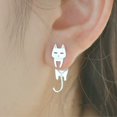 thumbnail image 1 of Pendientes de plata de ley 925 con forma de pez y gato para mujer, regalo hipoalergénico, joyería de plata de ley para prevenir alergias Tan Jianjun unisex, 1 of 1