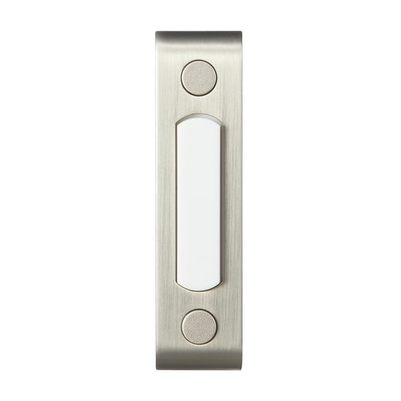 Heath Zenith Heath Zenith Satin Nickel Metal Wired Lighted Push Doorbell Button