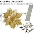 thumbnail image 3 of Sinhoon 10pcs Christmas Poinsettia Flowers Ornaments Glitter Floral Accessories Xmas Tree Wreath Decorations for Party Home Wedding, 5.5in, 3 of 8