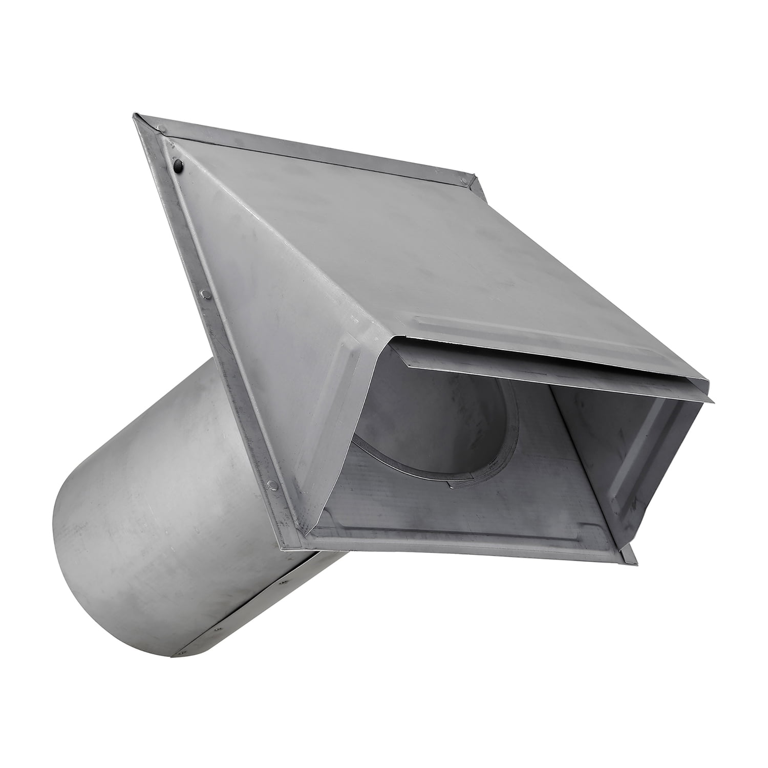 Lambro 6-In., 26-Gauge Paint-Grade Galvanized Wall Exhaust Hood Vent with Damper, Wire Mesh Screen, and 11-In. Pipe, EC-3460GMS-11-PG