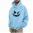 thumbnail image 3 of CFLVAEK Graphic Hoodies for Men Oversized Long Sleeve Hooded Sweatshirts Big and Tall Drawstring Pullover Tops Fall Fashion Clothes 2025 Light Blue S, 3 of 6