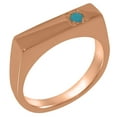 thumbnail image 1 of LBG British Made Real Solid 9k Rose Gold Natural Turquoise Mens Band Ring - 33 size options - Size 6.25, 1 of 6