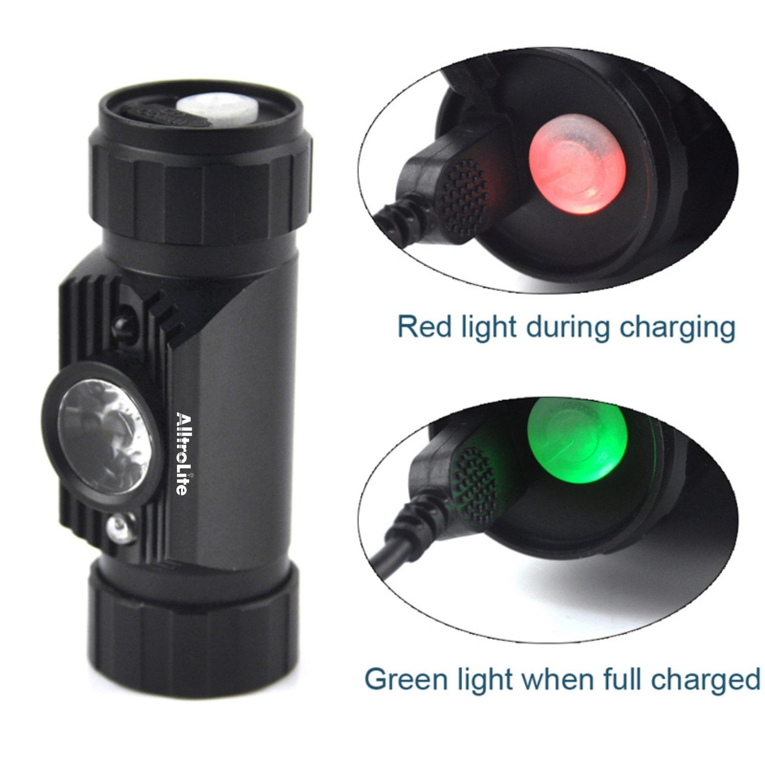 AlltroLite  325 Lumen CREE XM-L2 T6 LED Headlamp w/ 2200 mAh Battery - Lightweight, Durable, Waterproof and Dustproof Headlight - Amazing 220-yards Beam