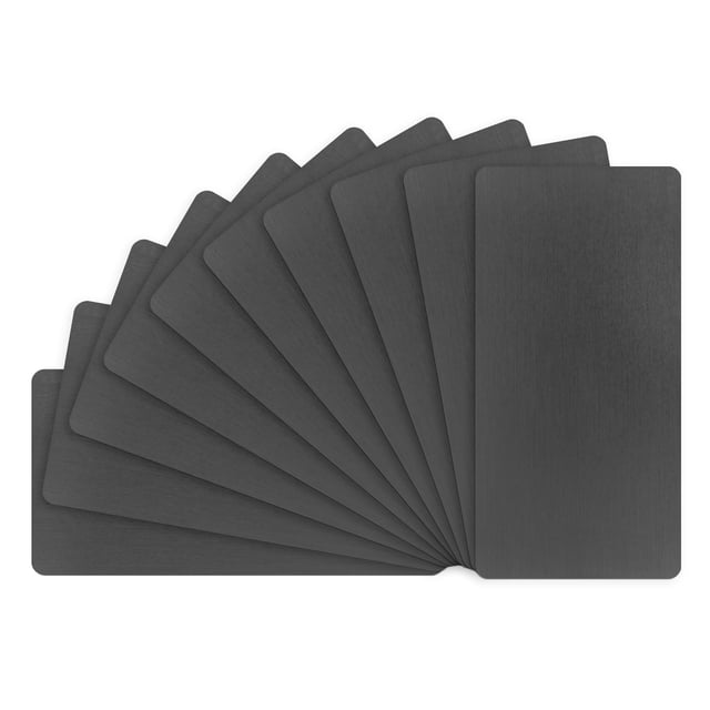 Uxcell Paquete de 10 Tarjetas de Visita de Metal en Blanco, 100x50x0.5mm Aluminio Negro Mate