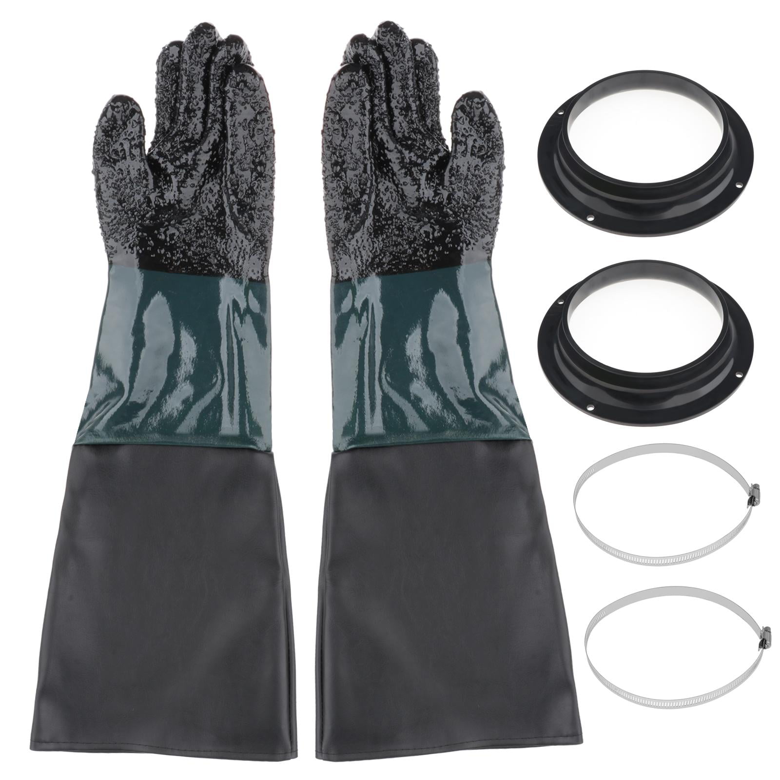 2Pair of Gloves Holder Set PVC 24" Long Durable for Sand Blasting Cabinet 