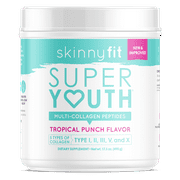 SkinnyFit Super Youth Tropical Punch Collagen Powder Dietary Supplement, 28 Servings