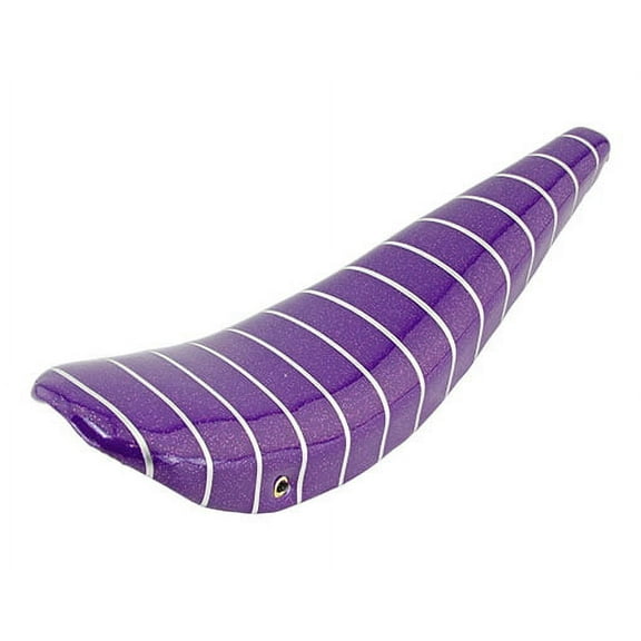 26" Bike Banana Saddle Sparkle Purple with Silver Stripe. Banana seat for 26" bikes. Bicycle part for lowrider, cruiser, bike part.