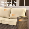thumbnail image 5 of Ovios 7 Pieces Patio Furniture Set All-Weather Outdoor Sectional Patio Sofa Wicker Rattan Conversation Set with 54" Gas Propane Fire Pit Table for Backyard, 5 of 9