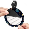 thumbnail image 2 of Hanukkah Set of 2pcs PU Leather Round Suitcase Tags with Privacy Cover and Name ID Tag - Ideal for Travel Luggage, Handbags, Backpacks, School Bags, 2 of 6