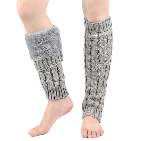 Vivcore Knitted Winter Leg Warmers Thermal Cable Knit Boot Cuffs Cozy Warm Leg Sleeves for Women and Girls