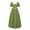Green, variant on FAOWME Plus Size Big Girls Regency Dresses Ruffled Classical Puff Sleeve Empire Waist Dress Belt Gown Green 17-18 Years