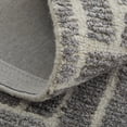 thumbnail image 6 of 8' Taupe Gray And Tan Wool Geometric Tufted Handmade Runner Rug, 6 of 9