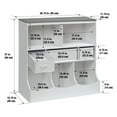 thumbnail image 6 of Badger Basket Combo Bin Wood Toy Storage Organizer with Three Baskets 8.6 Cu ft.- White/Gray, 6 of 9