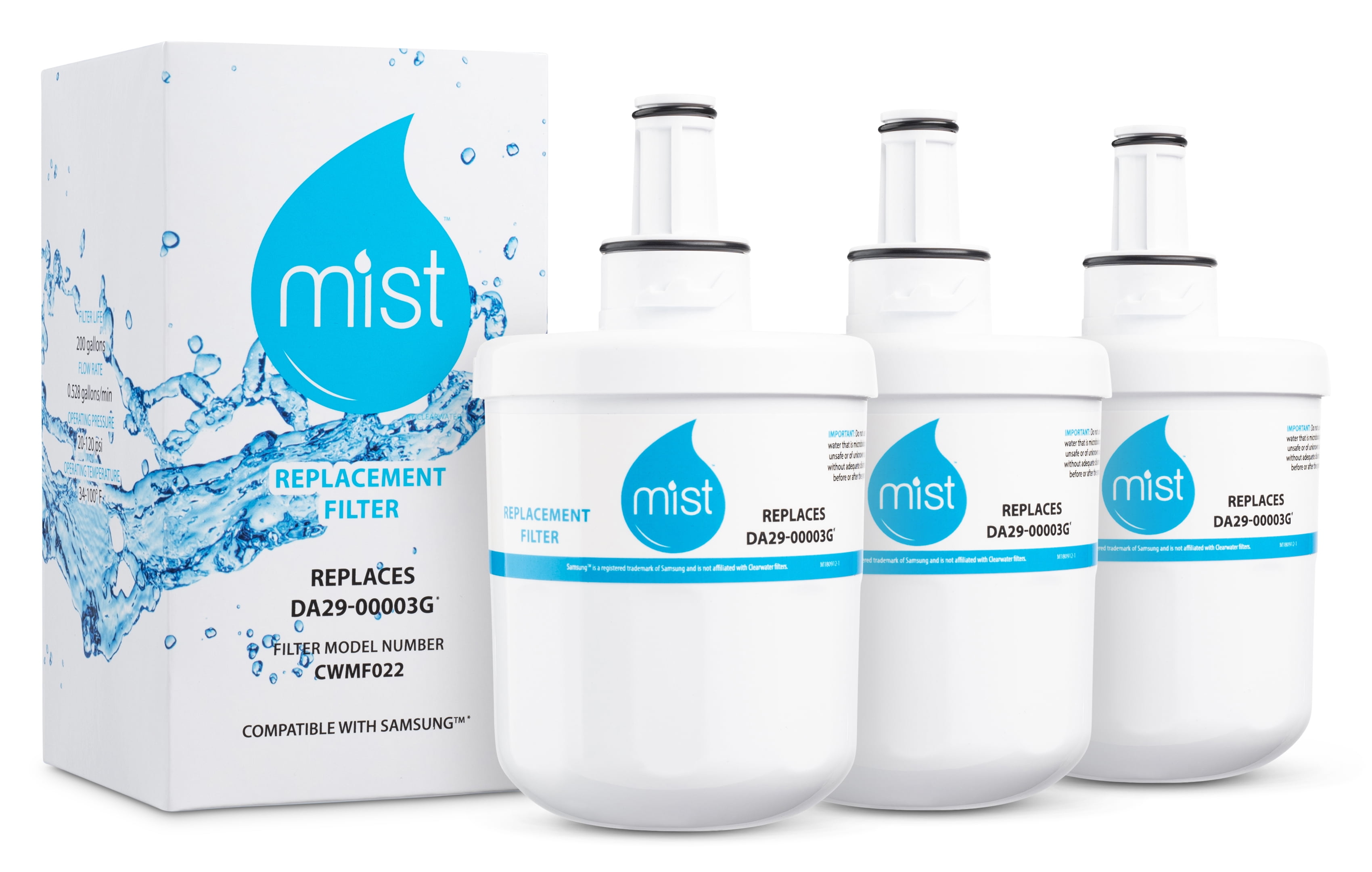 Mist Samsung Da29 g Aqua Pure Plus Hafcu1 Water Filter Replacement 3 Pack Walmart Com