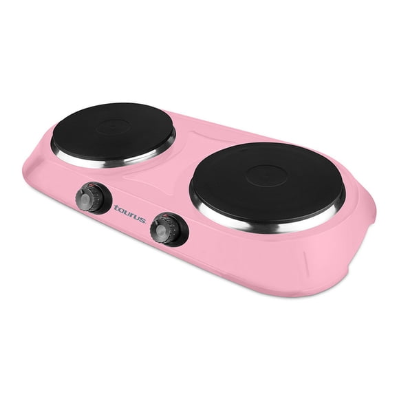 Parrilla Eléctrica Taurus Helios Duo Elora Discos de Hierro Fundido 1400W Color Rosa