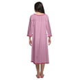 thumbnail image 3 of Moomaya Coton Femme Longueur Genou Manches 3/4 Chemise de Nuit Imprimée Tenue de Nuit, 3 of 5